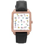 Tea Cup Mug Dringking Yellow Blue Grey Polka Dots Rose Gold Leather Watch  Front