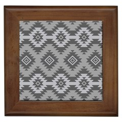 Triangle Wave Chevron Grey Sign Star Framed Tiles by Mariart