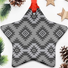 Triangle Wave Chevron Grey Sign Star Ornament (star)