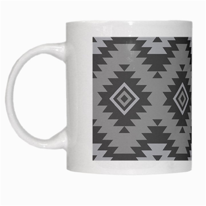 Triangle Wave Chevron Grey Sign Star White Mugs