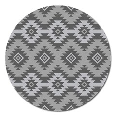 Triangle Wave Chevron Grey Sign Star Magnet 5  (round) by Mariart