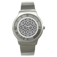 Triangle Wave Chevron Grey Sign Star Stainless Steel Watch