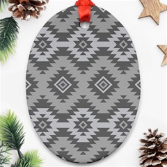 Triangle Wave Chevron Grey Sign Star Oval Ornament (two Sides) by Mariart