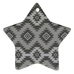 Triangle Wave Chevron Grey Sign Star Star Ornament (two Sides)