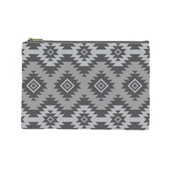 Triangle Wave Chevron Grey Sign Star Cosmetic Bag (large)  by Mariart