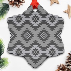 Triangle Wave Chevron Grey Sign Star Ornament (snowflake)