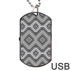 Triangle Wave Chevron Grey Sign Star Dog Tag Usb Flash (one Side) by Mariart