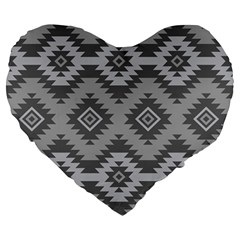 Triangle Wave Chevron Grey Sign Star Large 19  Premium Heart Shape Cushions by Mariart