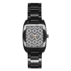 Triangle Wave Chevron Grey Sign Star Stainless Steel Barrel Watch by Mariart