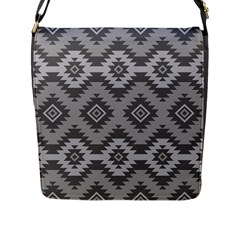 Triangle Wave Chevron Grey Sign Star Flap Messenger Bag (l) 