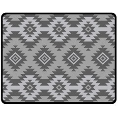 Triangle Wave Chevron Grey Sign Star Double Sided Fleece Blanket (medium)  by Mariart