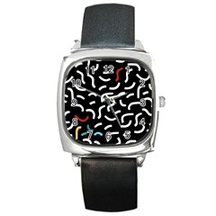 Toucan White Bluered Square Metal Watch by Mariart