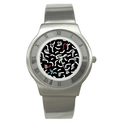 Toucan White Bluered Stainless Steel Watch by Mariart