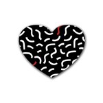 Toucan White Bluered Rubber Coaster (Heart)  Front