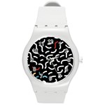 Toucan White Bluered Round Plastic Sport Watch (M) Front