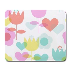 Tulip Lotus Sunflower Flower Floral Staer Love Pink Red Blue Green Large Mousepads by Mariart