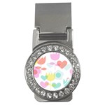 Tulip Lotus Sunflower Flower Floral Staer Love Pink Red Blue Green Money Clips (CZ)  Front