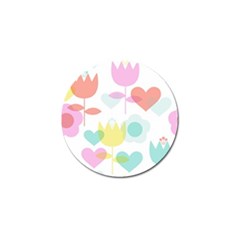 Tulip Lotus Sunflower Flower Floral Staer Love Pink Red Blue Green Golf Ball Marker by Mariart