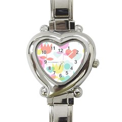 Tulip Lotus Sunflower Flower Floral Staer Love Pink Red Blue Green Heart Italian Charm Watch by Mariart