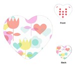 Tulip Lotus Sunflower Flower Floral Staer Love Pink Red Blue Green Playing Cards (Heart)  Front