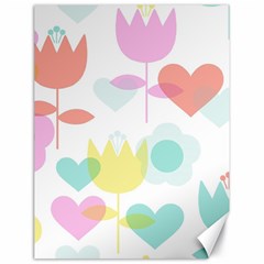 Tulip Lotus Sunflower Flower Floral Staer Love Pink Red Blue Green Canvas 18  X 24   by Mariart