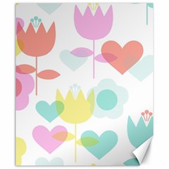 Tulip Lotus Sunflower Flower Floral Staer Love Pink Red Blue Green Canvas 20  X 24   by Mariart