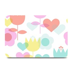 Tulip Lotus Sunflower Flower Floral Staer Love Pink Red Blue Green Plate Mats