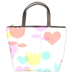 Tulip Lotus Sunflower Flower Floral Staer Love Pink Red Blue Green Bucket Bags by Mariart