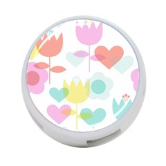 Tulip Lotus Sunflower Flower Floral Staer Love Pink Red Blue Green 4-port Usb Hub (one Side)