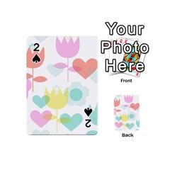 Tulip Lotus Sunflower Flower Floral Staer Love Pink Red Blue Green Playing Cards 54 (mini)  by Mariart