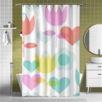 Tulip Lotus Sunflower Flower Floral Staer Love Pink Red Blue Green Shower Curtain 48  x 72  (Small)  Curtain(48  X 72 ) - 42.18 x64.8  Curtain(48  X 72 )