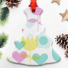 Tulip Lotus Sunflower Flower Floral Staer Love Pink Red Blue Green Ornament (christmas Tree)  by Mariart