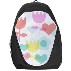 Tulip Lotus Sunflower Flower Floral Staer Love Pink Red Blue Green Backpack Bag by Mariart