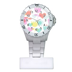 Tulip Lotus Sunflower Flower Floral Staer Love Pink Red Blue Green Plastic Nurses Watch by Mariart