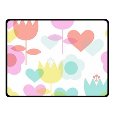 Tulip Lotus Sunflower Flower Floral Staer Love Pink Red Blue Green Double Sided Fleece Blanket (small)  by Mariart