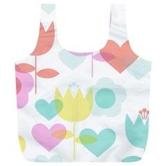 Tulip Lotus Sunflower Flower Floral Staer Love Pink Red Blue Green Full Print Recycle Bags (l)  by Mariart