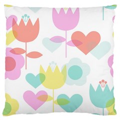 Tulip Lotus Sunflower Flower Floral Staer Love Pink Red Blue Green Standard Flano Cushion Case (two Sides) by Mariart