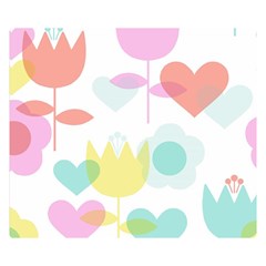 Tulip Lotus Sunflower Flower Floral Staer Love Pink Red Blue Green Double Sided Flano Blanket (small)  by Mariart