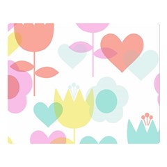 Tulip Lotus Sunflower Flower Floral Staer Love Pink Red Blue Green Double Sided Flano Blanket (large) 