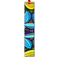 Star Polka Natural Blue Yellow Flower Floral Large Book Marks by Mariart