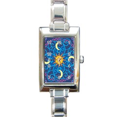 Sun Moon Star Space Vector Clipart Rectangle Italian Charm Watch