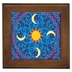 Sun Moon Star Space Vector Clipart Framed Tiles by Mariart