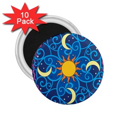 Sun Moon Star Space Vector Clipart 2 25  Magnets (10 Pack) 