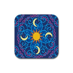 Sun Moon Star Space Vector Clipart Rubber Coaster (square) 