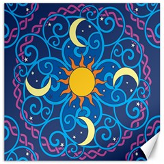 Sun Moon Star Space Vector Clipart Canvas 20  X 20   by Mariart