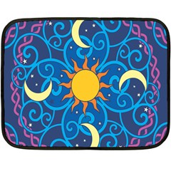 Sun Moon Star Space Vector Clipart Fleece Blanket (mini) by Mariart