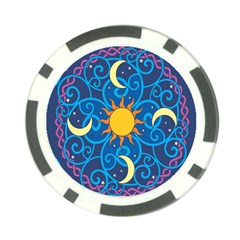 Sun Moon Star Space Vector Clipart Poker Chip Card Guard (10 Pack)