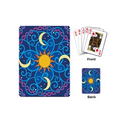 Sun Moon Star Space Vector Clipart Playing Cards (mini)  by Mariart