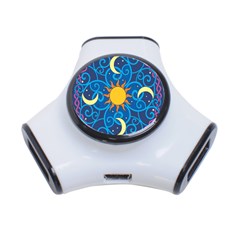 Sun Moon Star Space Vector Clipart 3-port Usb Hub