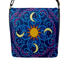 Sun Moon Star Space Vector Clipart Flap Messenger Bag (l)  by Mariart